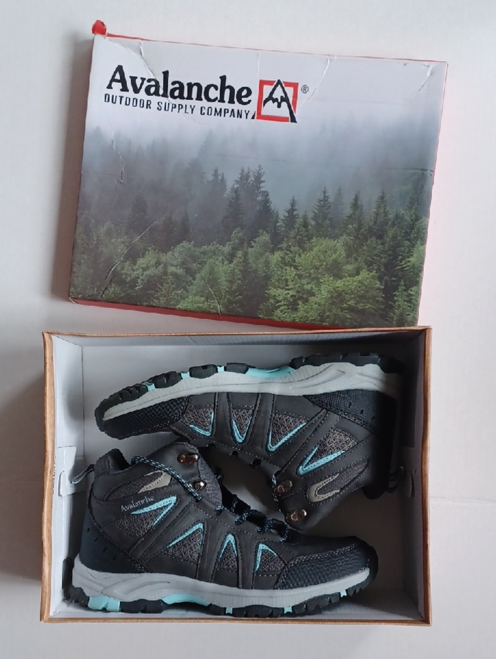 Avalanche Ridge Hiking Boots.  Gray And Blue. Womans 8.